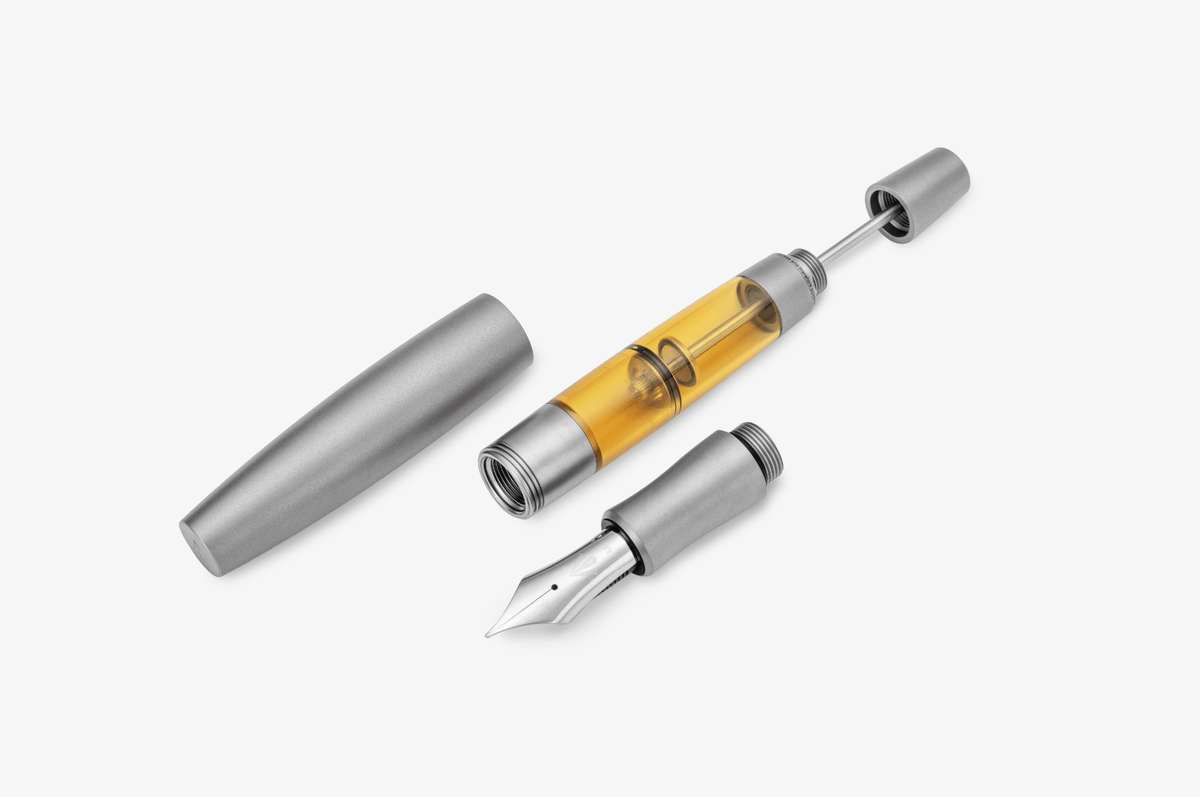 Gravitas Monster Fountain Pen - Grade 5 Titanium Stone Washed