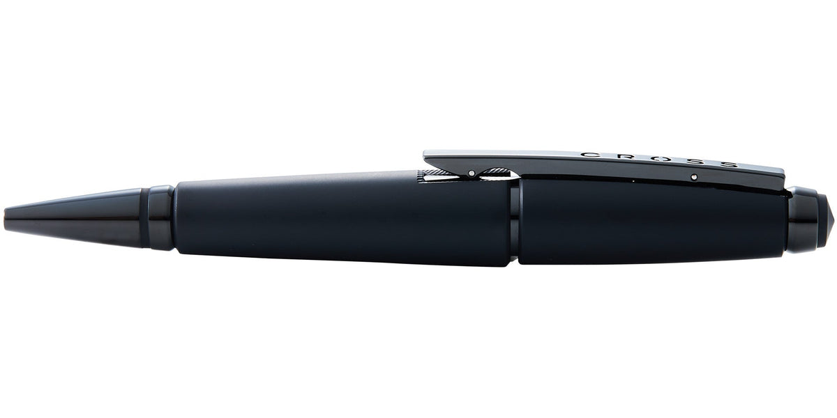 Edge Matte Black Lacquer Rollerball Pen Detail