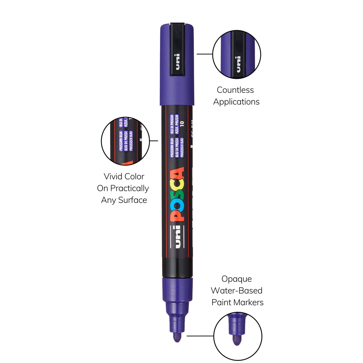 Uni POSCA PC-5M Water-Based Paint Markers - Dark Colors (8 Pack)