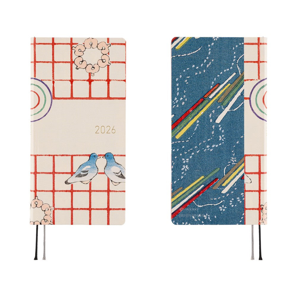 Hobonichi Techo Weeks - Unsodo Bijutsukai (Blue Pigeons) (April Start)