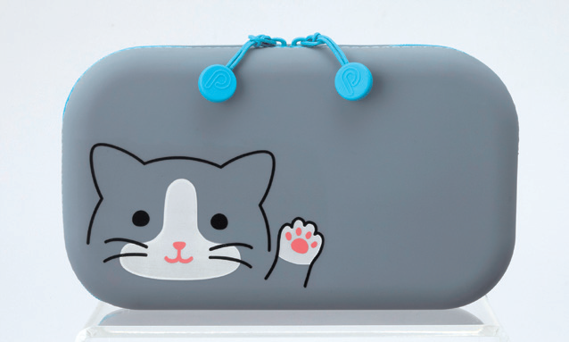 PuniLabo Zipper Pouch - Gray Cat