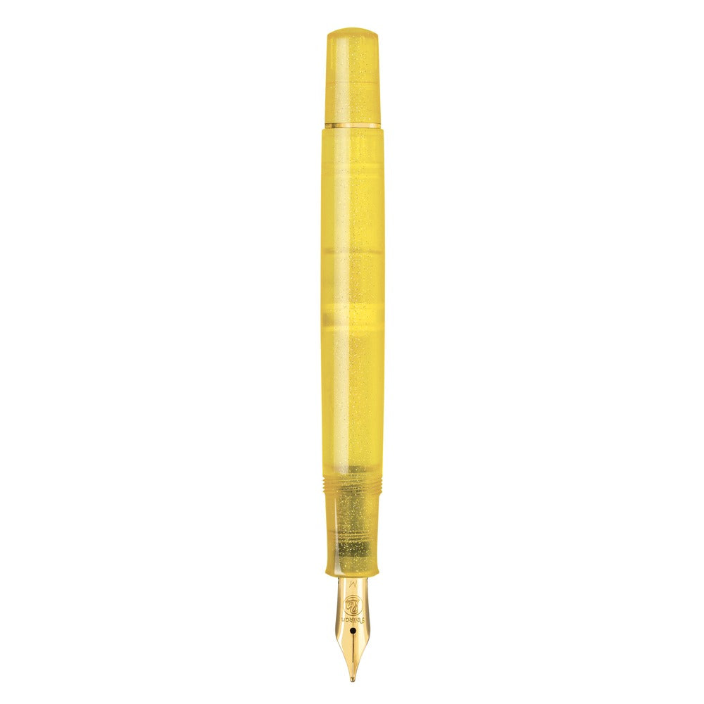 Pelikan Classic 200 Special Edition Pyrite fountain pen, detail view of the cap and gold-tone trim