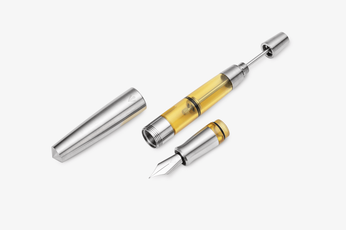 Gravitas Vac 2.0 Fountain Pen - Grade 5 Titanium Machine Finish