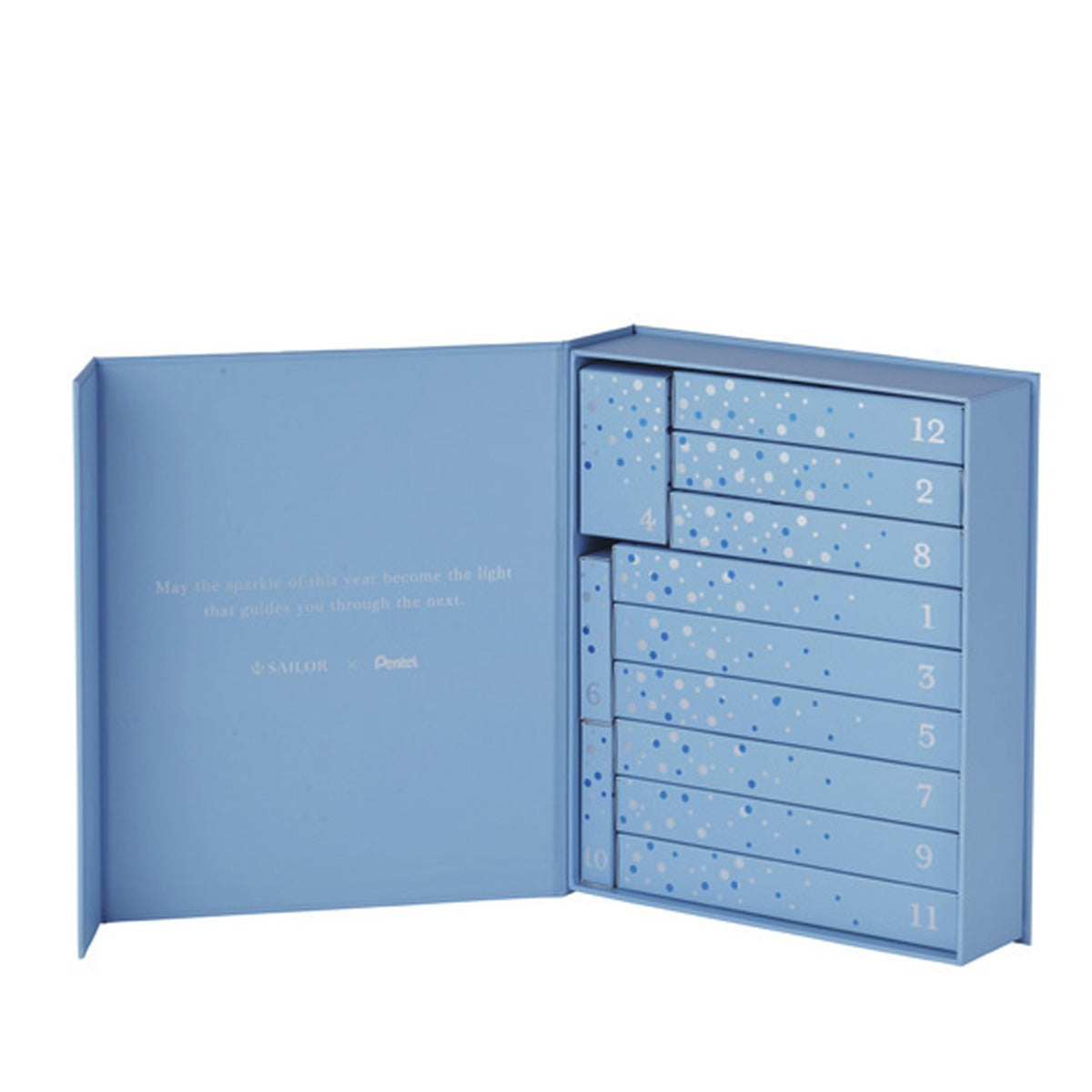 Sailor 2026 Advent Calendar Keep the Sparkle open box with 12 numbered drawers