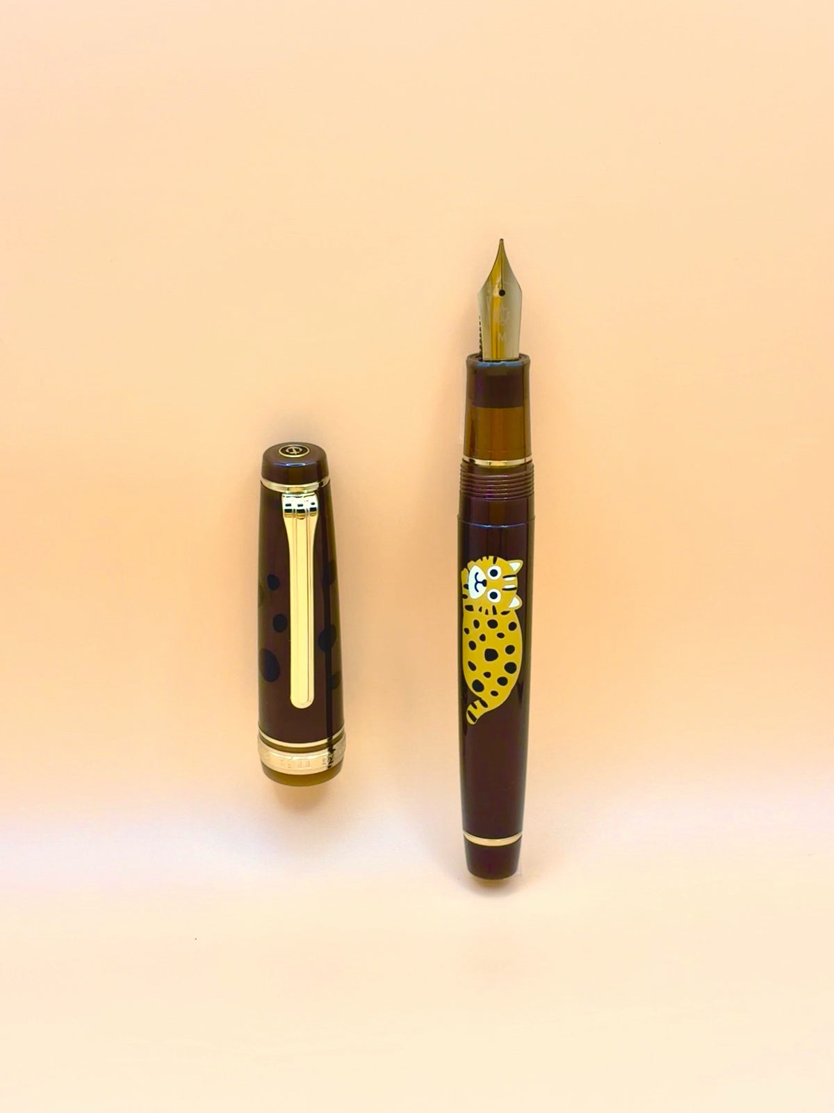 Sailor Pro Gear Fountain Pen Iriomote Cat Limited Edition, uncapped