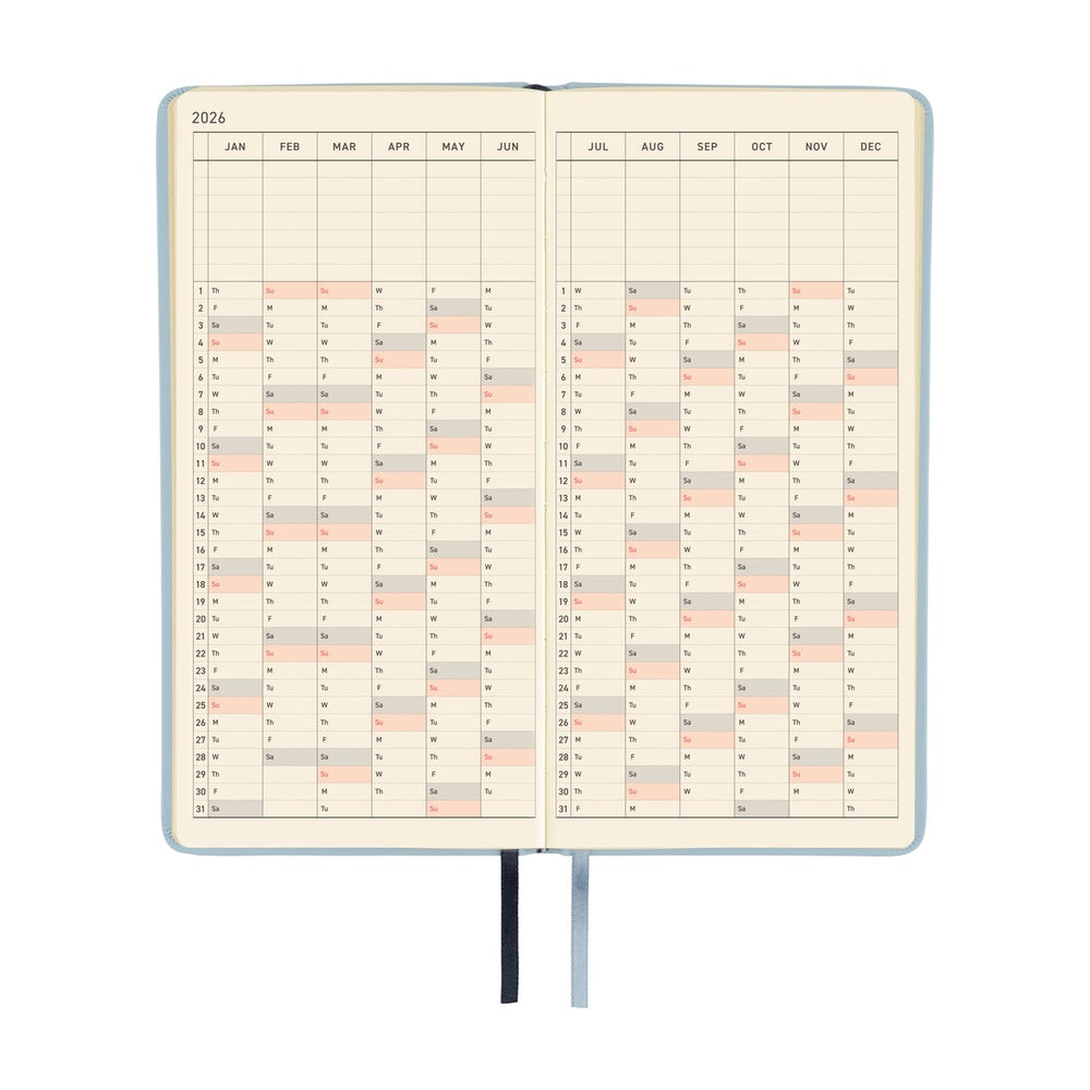 Hobonichi Techo Weeks - Leather: Snow Blue (April Start)