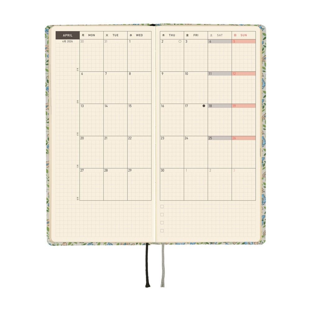 Hobonichi Techo Weeks - Liberty Fabrics: Sasha Kiora (April Start)
