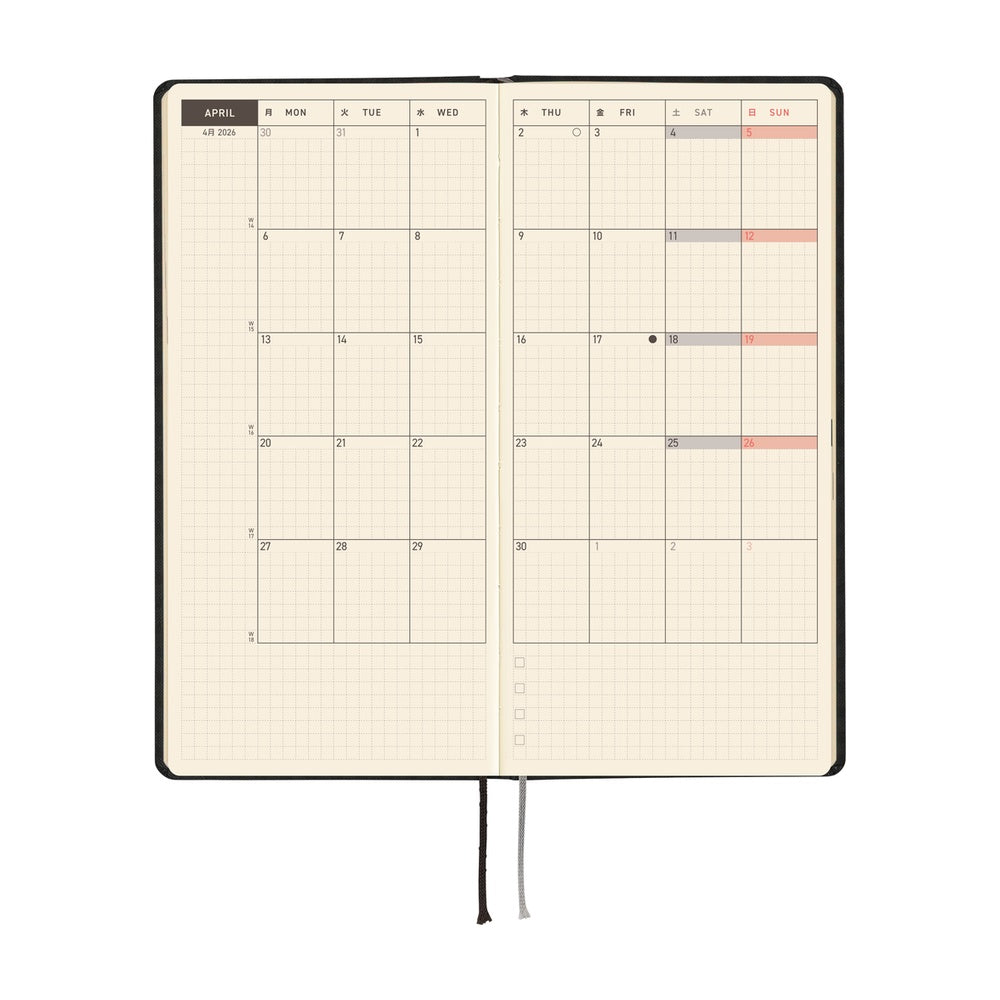 Hobonichi Techo Weeks - Paper Series: Black Gingham (April Start)