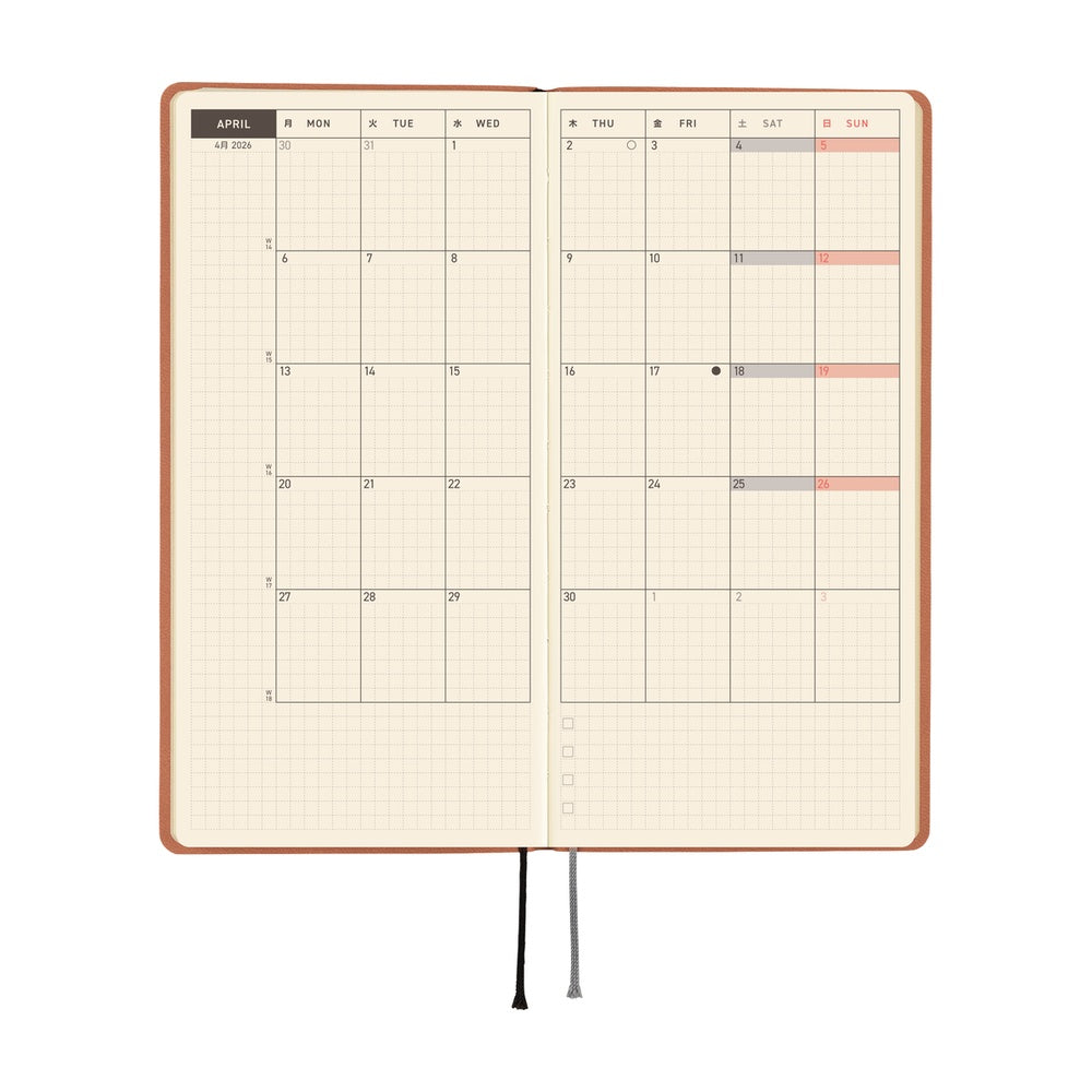 Hobonichi Techo Weeks - Smooth: Milk Cocoa (April Start)