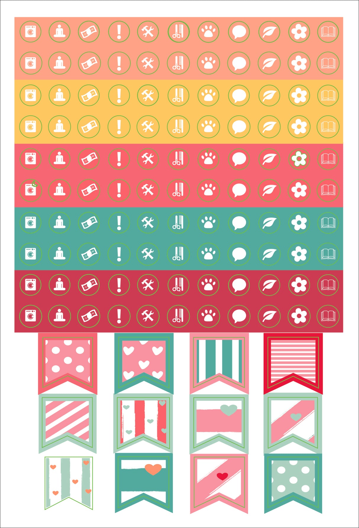 ESSENTIALS DOTTED JOURNAL PLANNER STICKERS | Atlas Stationers.