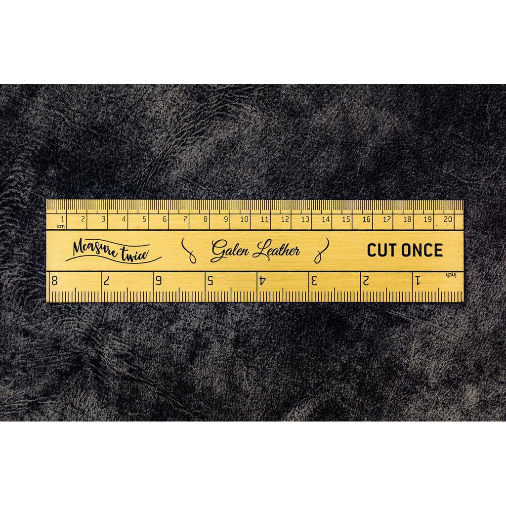 Galen Leather Vintage Inspired Brass Ruler | Atlas Stationers.