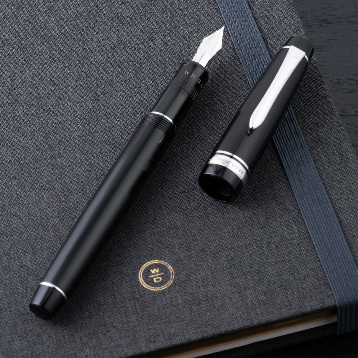 Pilot Justus 95 Fountain Pen - Black w/ Rhodium | Atlas Stationers.