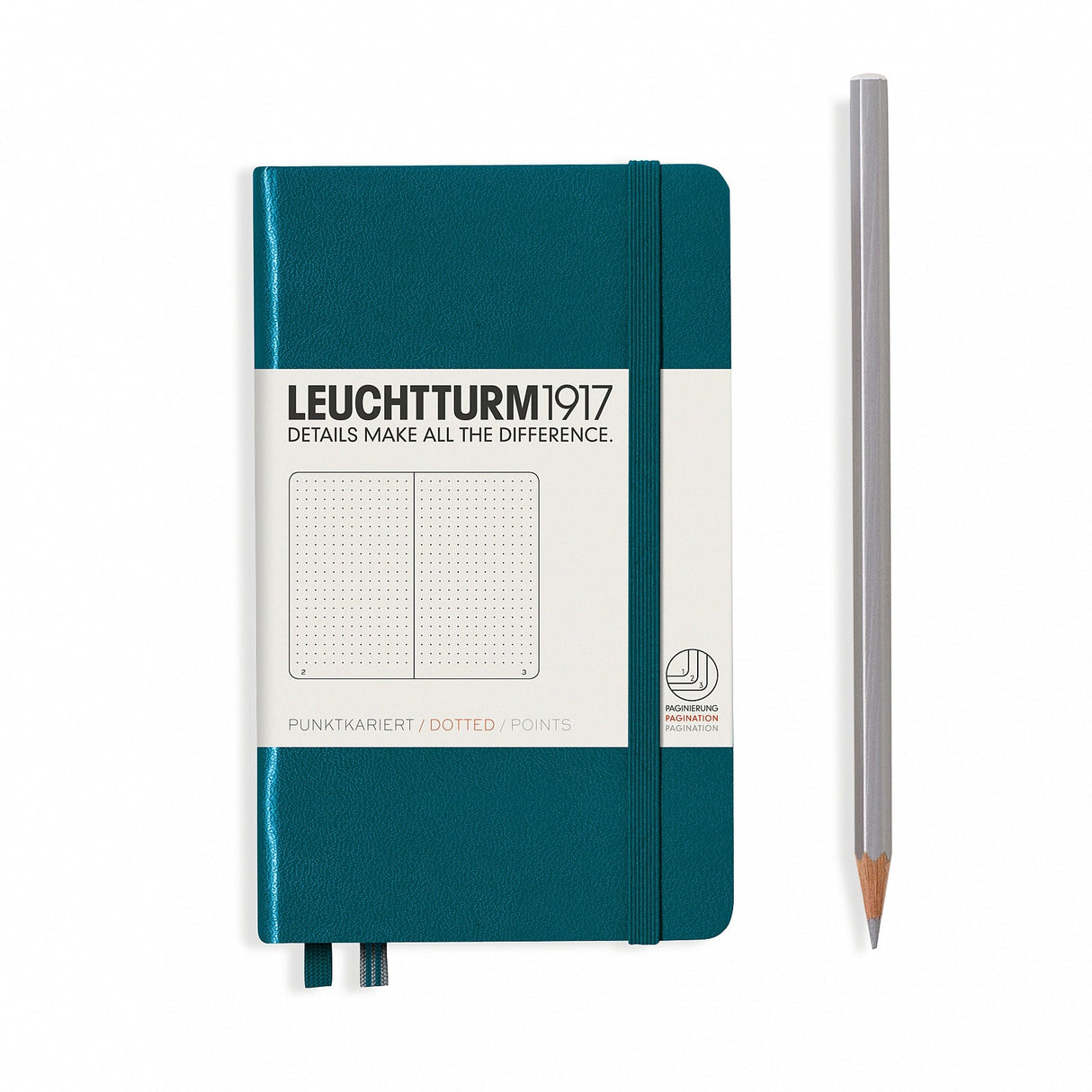 Leuchtturm A6 Hardover Notebook - Pacific Green - Dot Grid | Atlas Stationers.