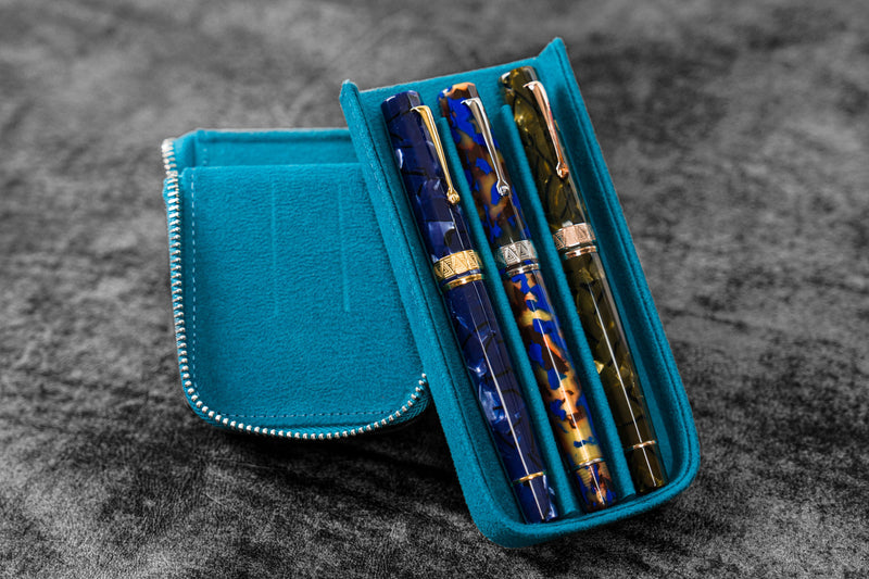 Galen Leather Zippered Magnum Opus 3 Slot Pen Case
