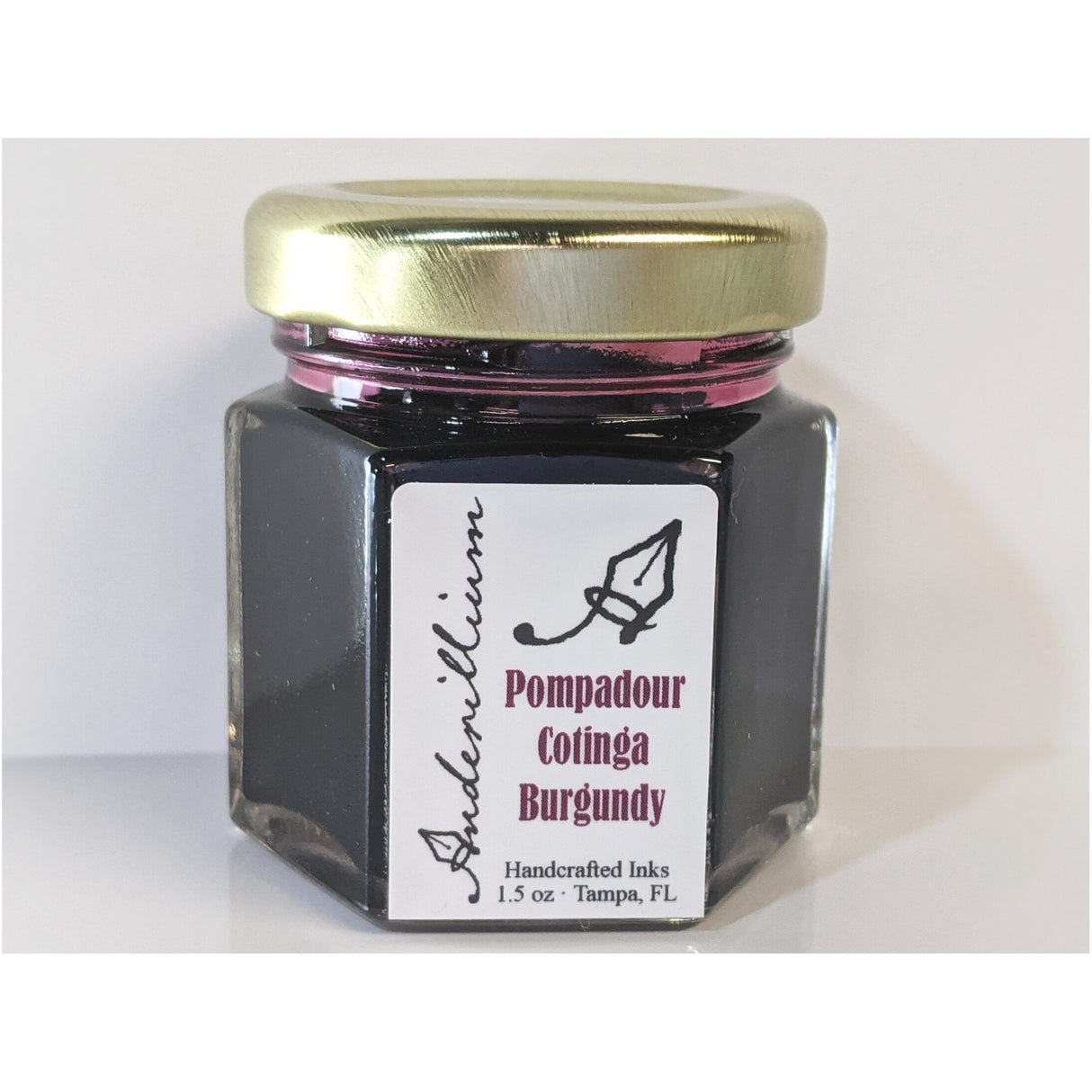 Anderillium Pompadour Cotinga Burgundy 1.5 Oz Bottled Ink | Atlas Stationers.