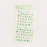 Furukawashiko Daily Seal Sticker Sheet - Watashi Biyori - Outing Green