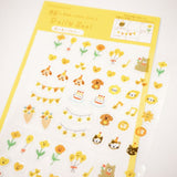 Furukawashiko Daily Seal Sticker Sheet - Watashi Biyori - Celebration Yellow