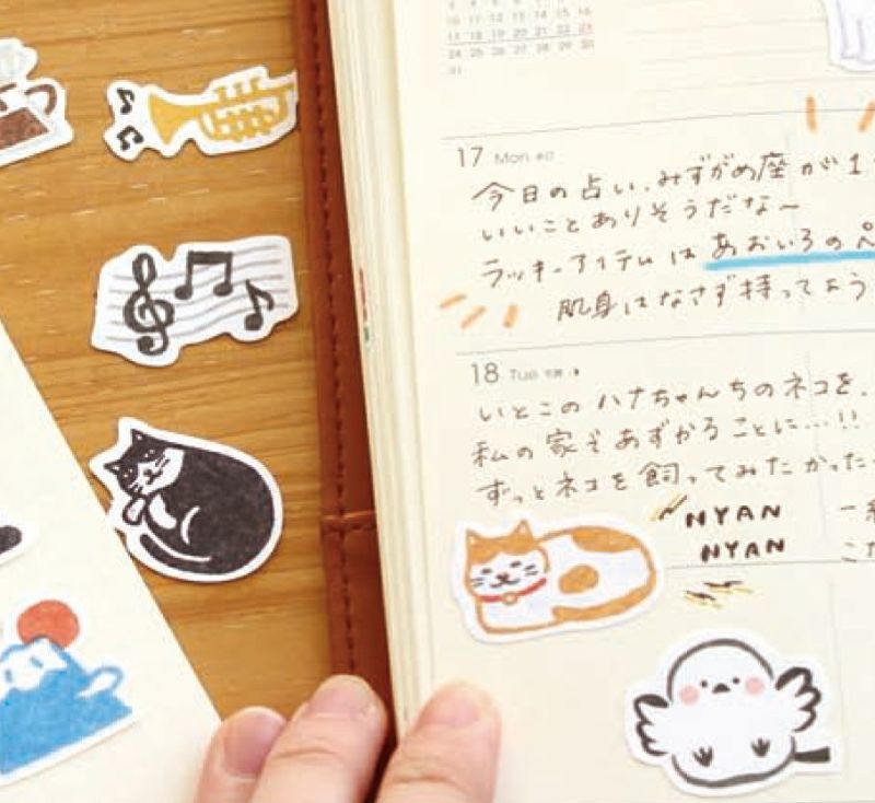 Furukawashiko Flake Stickers - Cat