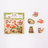 Atlas Stationers - Furukawashiko Flake Stickers - Squirrel and Bear - Stickers - Image 2