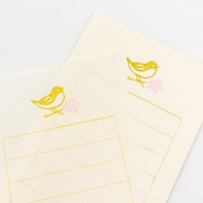 Furukawashiko Mini Letter Set -  Cherry Blossoms and Japanese Warblers