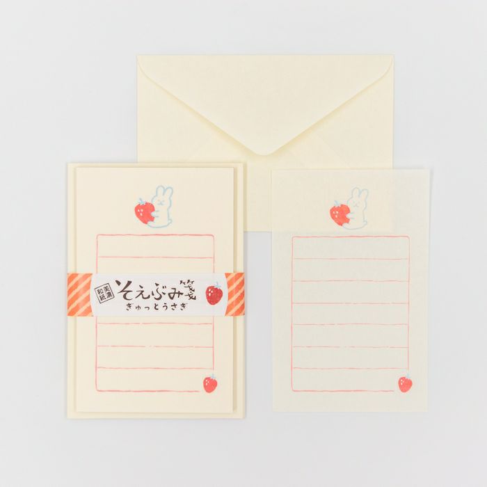 Furukawashiko Mini Letter Set -  Strawberry Bunny