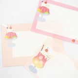 Furukawashiko Mini Horizontal Letter Set - Animal Sweets Workshop - Soda Cat