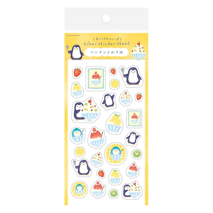 Furukawashiko Clear Sticker Sheet - Penguins and Shaved Ice
