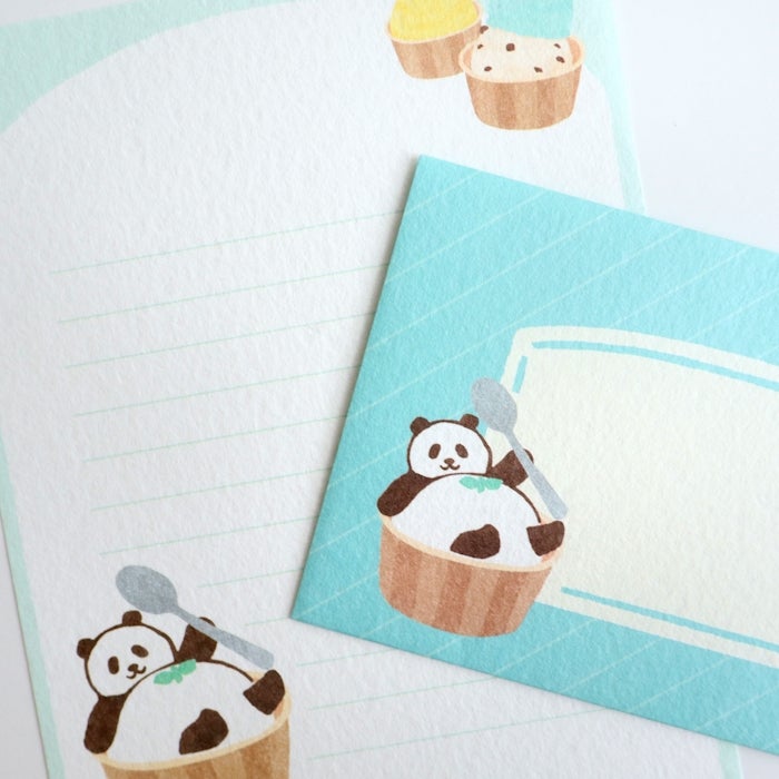 Furukawashiko Letter Set - Sweets Animal Workshop - Relaxing Panda