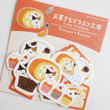 Furukawashiko Sweets Animal Workshop Washi Flake Stickers - Sukima Nyanko