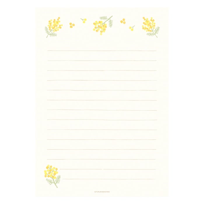 Furukawashiko Stamp Letter Set - Warm and Fuzzy Mimosa