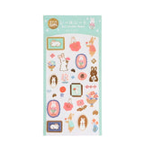 Furukawashiko Foil Sticker Sheet - Flowers and Rabbit