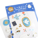 Furukawashiko Foil Sticker Sheet - Snow and Bird