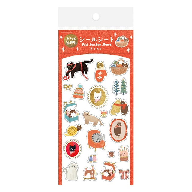 Furukawashiko Foil Sticker Sheet - House and Cat