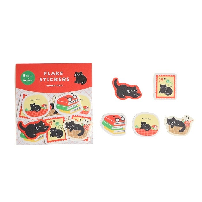 Furukawashiko Flake Stickers - House and Cat