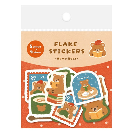 Furukawashiko Flake Stickers - House and Bear