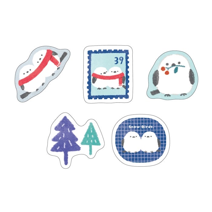 Furukawashiko Flake Stickers - Snow and Bird