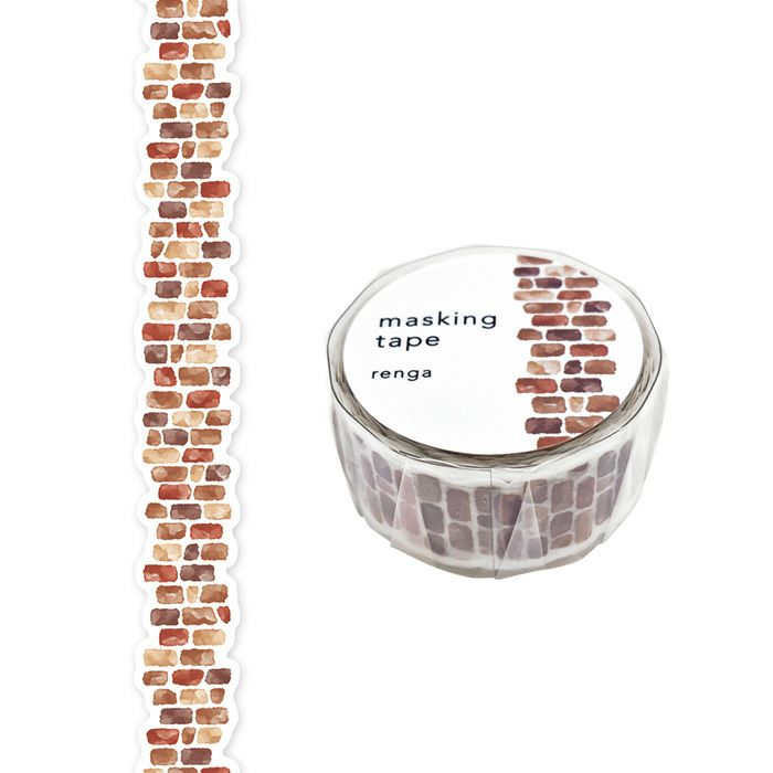Mind Wave Die-Cut Decoration Masking Tape - Bricks