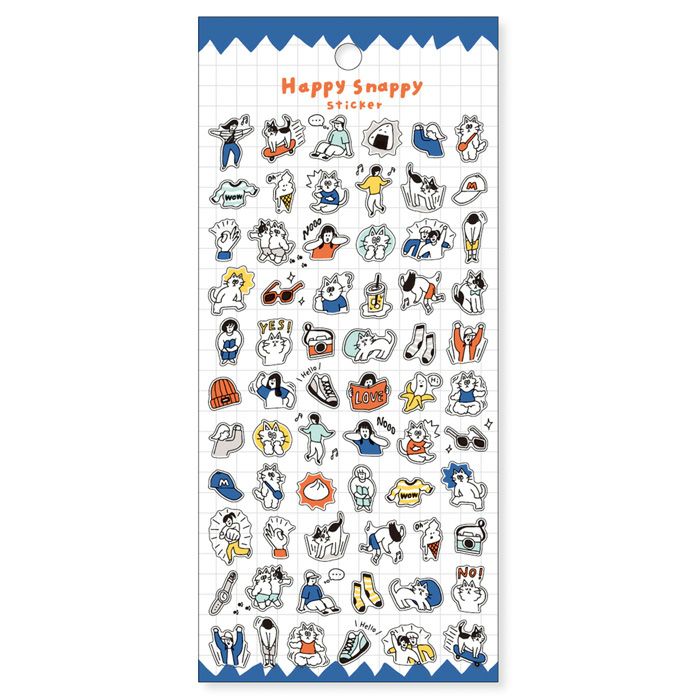 Mind Wave Happy Snappy Stickers - Blue