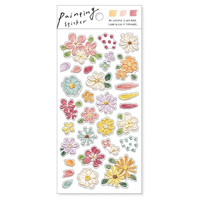 Mind Wave Painting Stickers - Pink Flowers