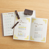 Shachihata Connected Number Stamp - English Calendar