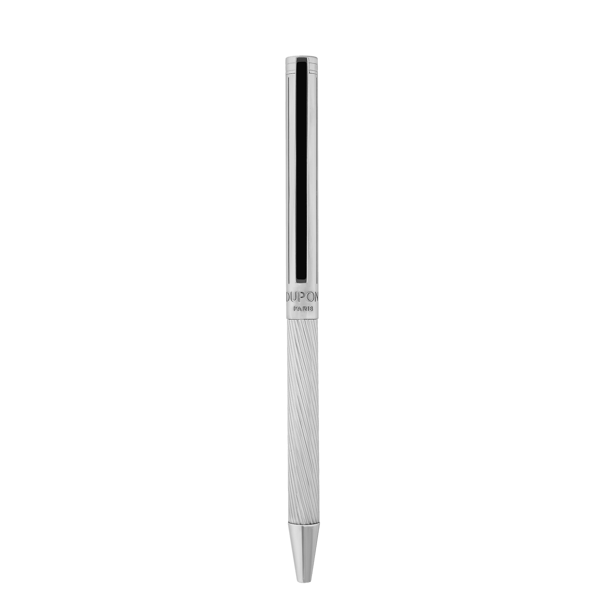 S.T. Dupont Classique Ballpoint Pen - Diagonal Silver Guilloche