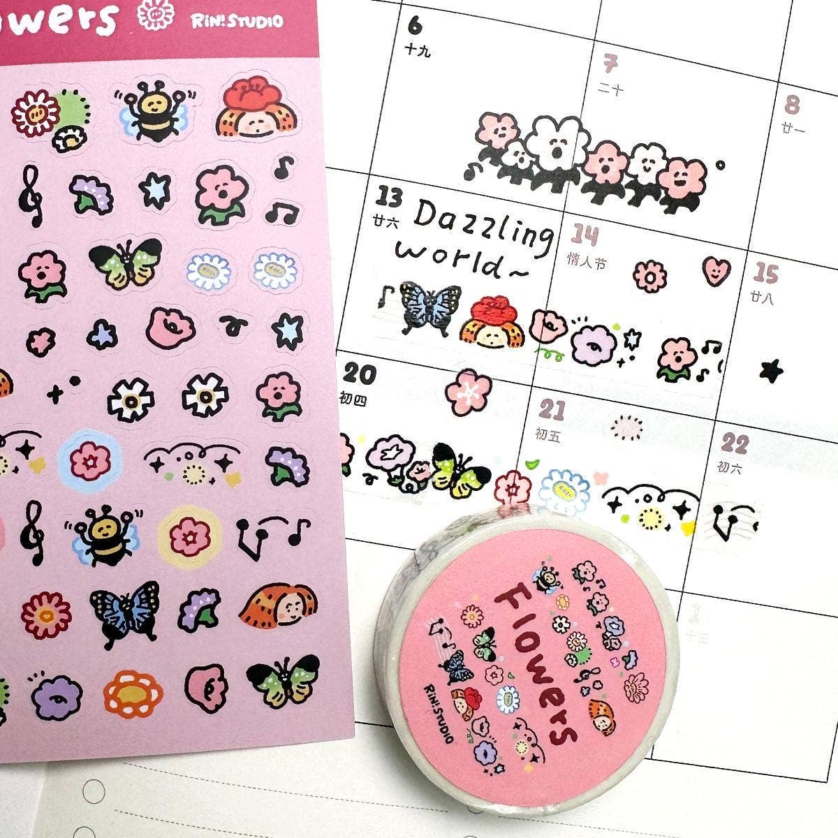 RiN! Studio Flower Mini Washi Tape