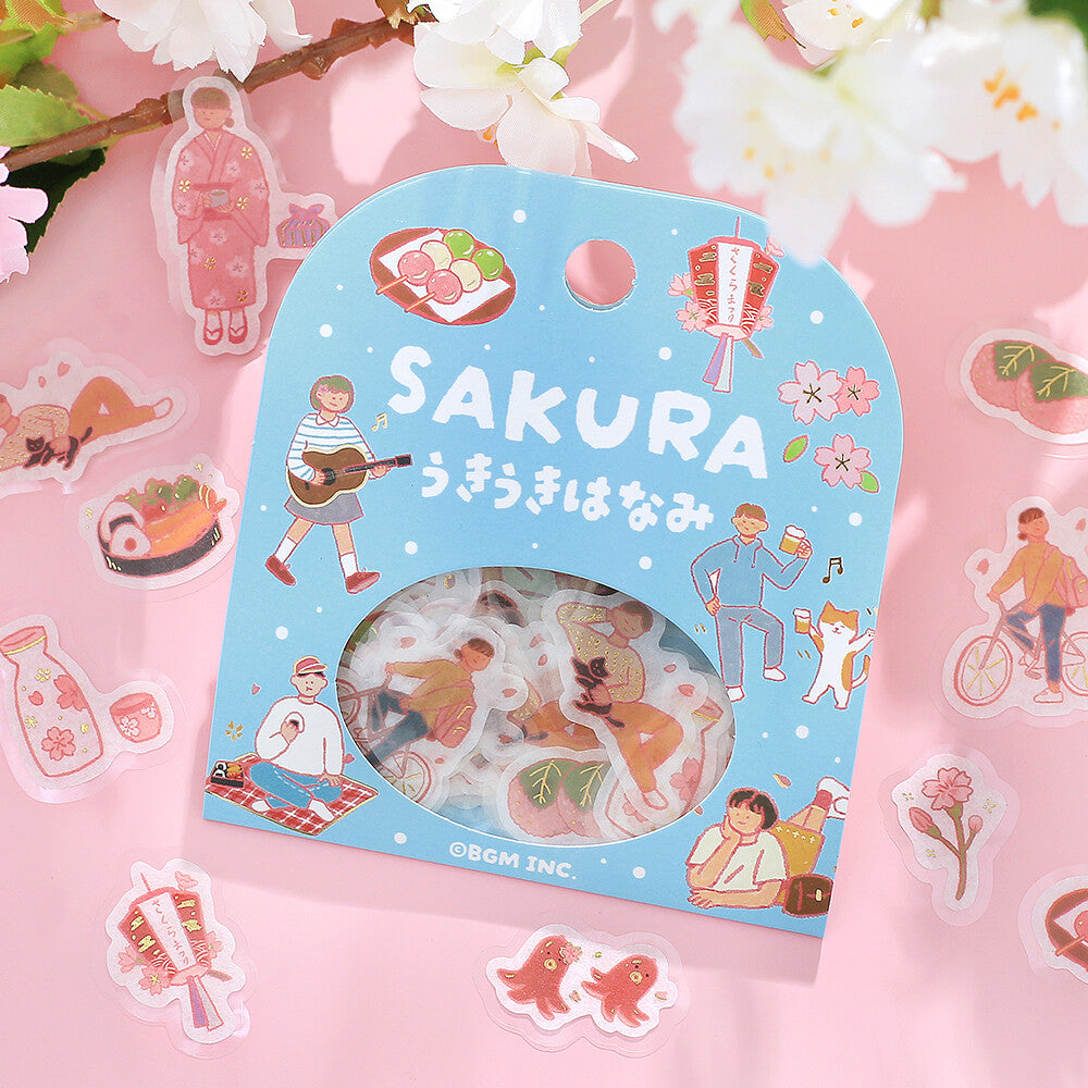 BGM Flake Stickers - Cherry-Blossom Viewing (Limited Edition)