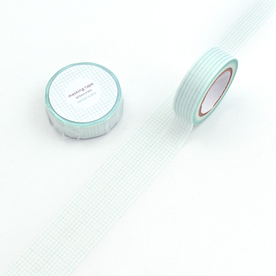 Papier Platz Grid Washi Tape - Aquamarine