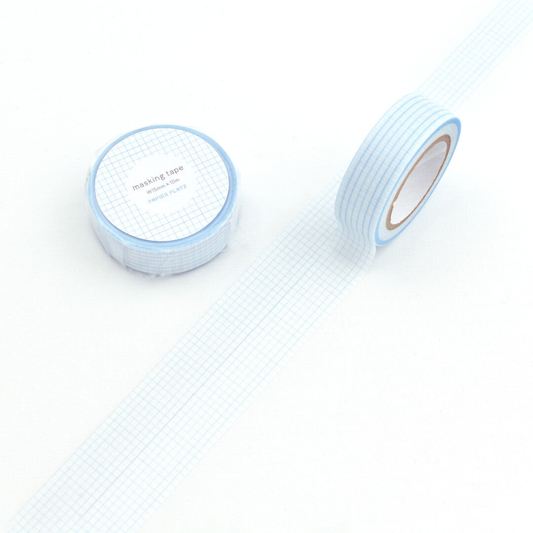 Papier Platz Grid Washi Tape - Sky Blue