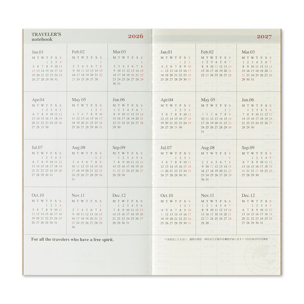 Traveler's Weekly & Memo Diary - Regular Size