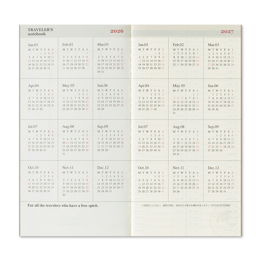 Traveler's Weekly Vertical Diary - Regular Size