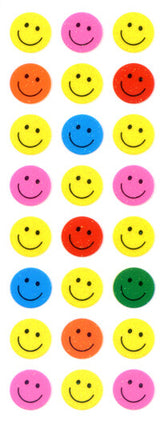 Okuyama & Co Transfer Stickers - Sparkly Multi-Color Smiley Faces