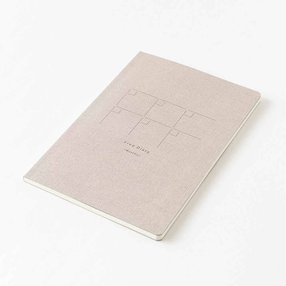 Midori Yuru Log Notebook B6 - Free Diary Monthly (18 Months)
