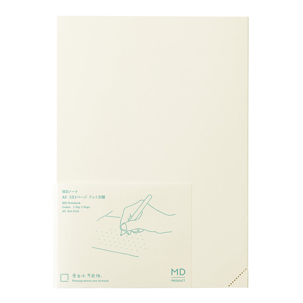 Midori MD Notebook Journal - A5 - 1 Day 1 Page - Dot Grid